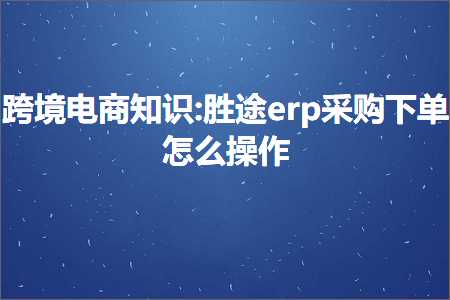 璺ㄥ鐢靛晢鐭ヨ瘑:鑳滈€攅rp閲囪喘涓嬪崟鎬庝箞鎿嶄綔